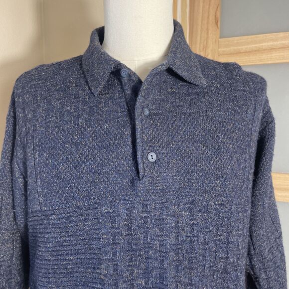 SET OF 2 Fierte s.r.l Men's Sweater Medium Collared Wool Blend Long Sleeves Warm - Picture 9 of 10